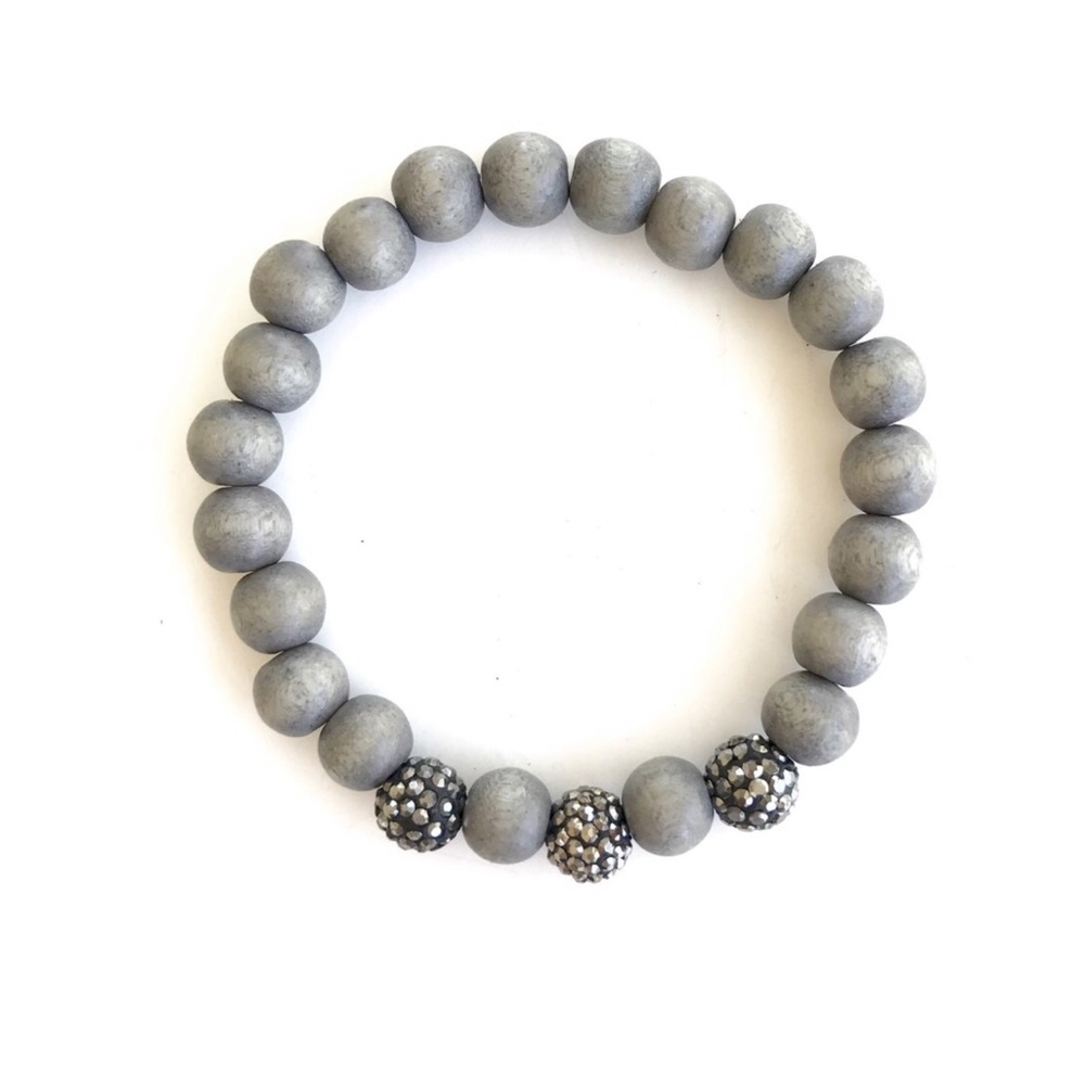Shop Dove Grey Wood Pave Bracelet